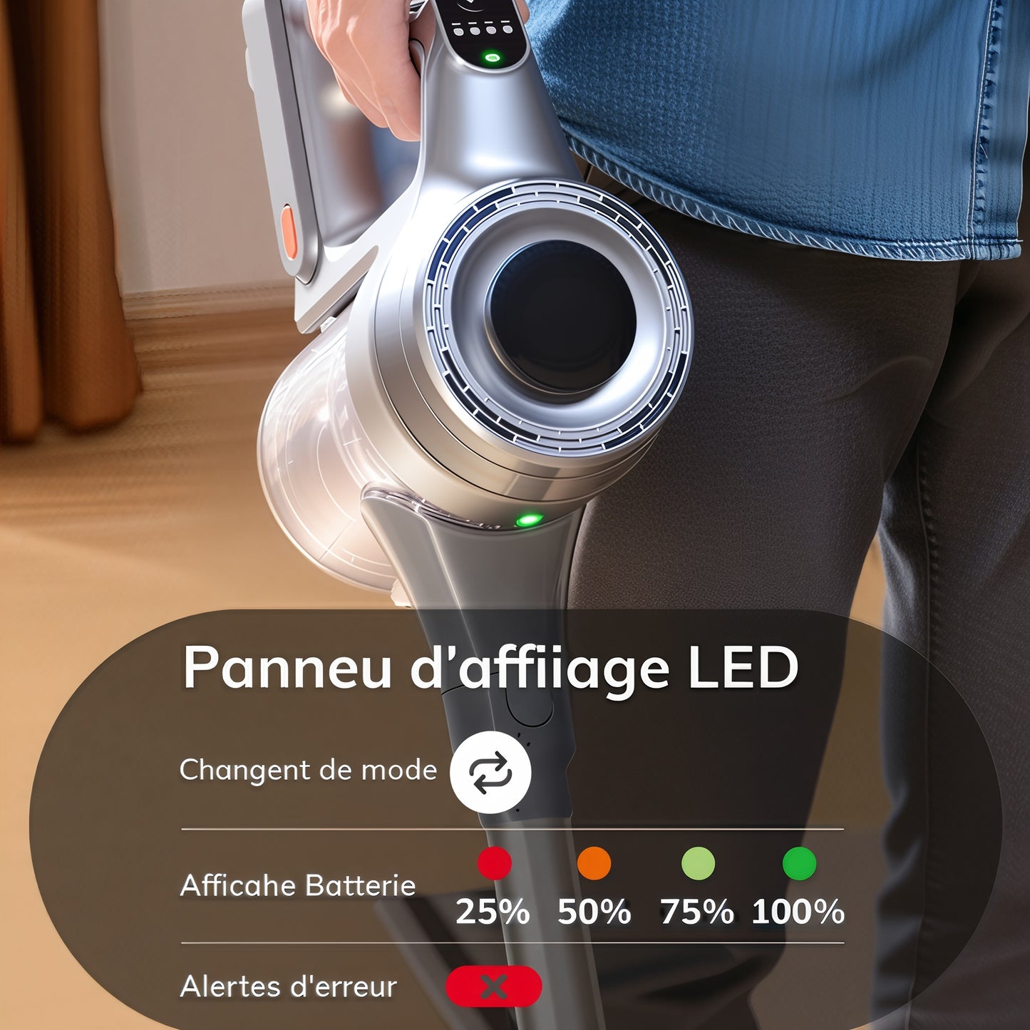 Aspirateur Sans Fil S2 - 22 kPa de Puissance - Filtration 99,9%
