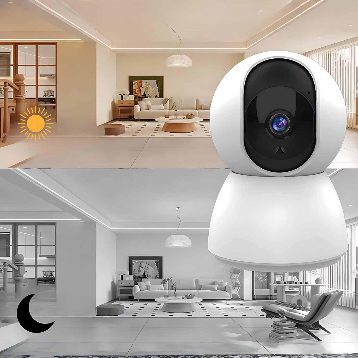 Caméra de Sécurité Intérieure 4MP SZ - Détection de Mouvement AI -  Alarme Instantanée - Smart Life / Wi-Fi