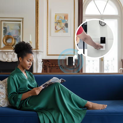Sonnette Vidéo Sans Fil Wi-Fi 1080P SP1  - Détection de Mouvement - Compatible avec Alexa et Google Home