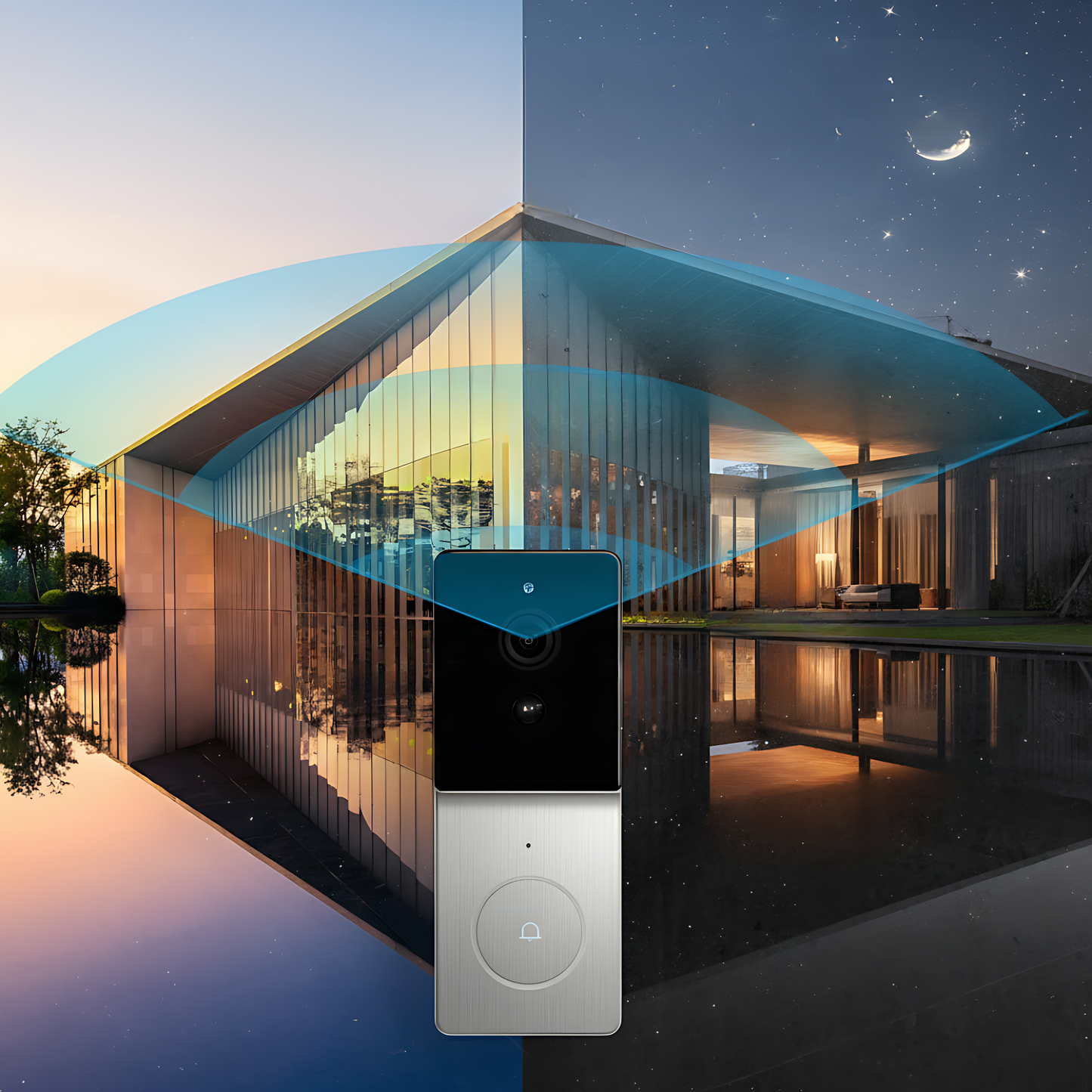Sonnette Vidéo Sans Fil Wi-Fi 1080P SP1  - Détection de Mouvement - Compatible avec Alexa et Google Home